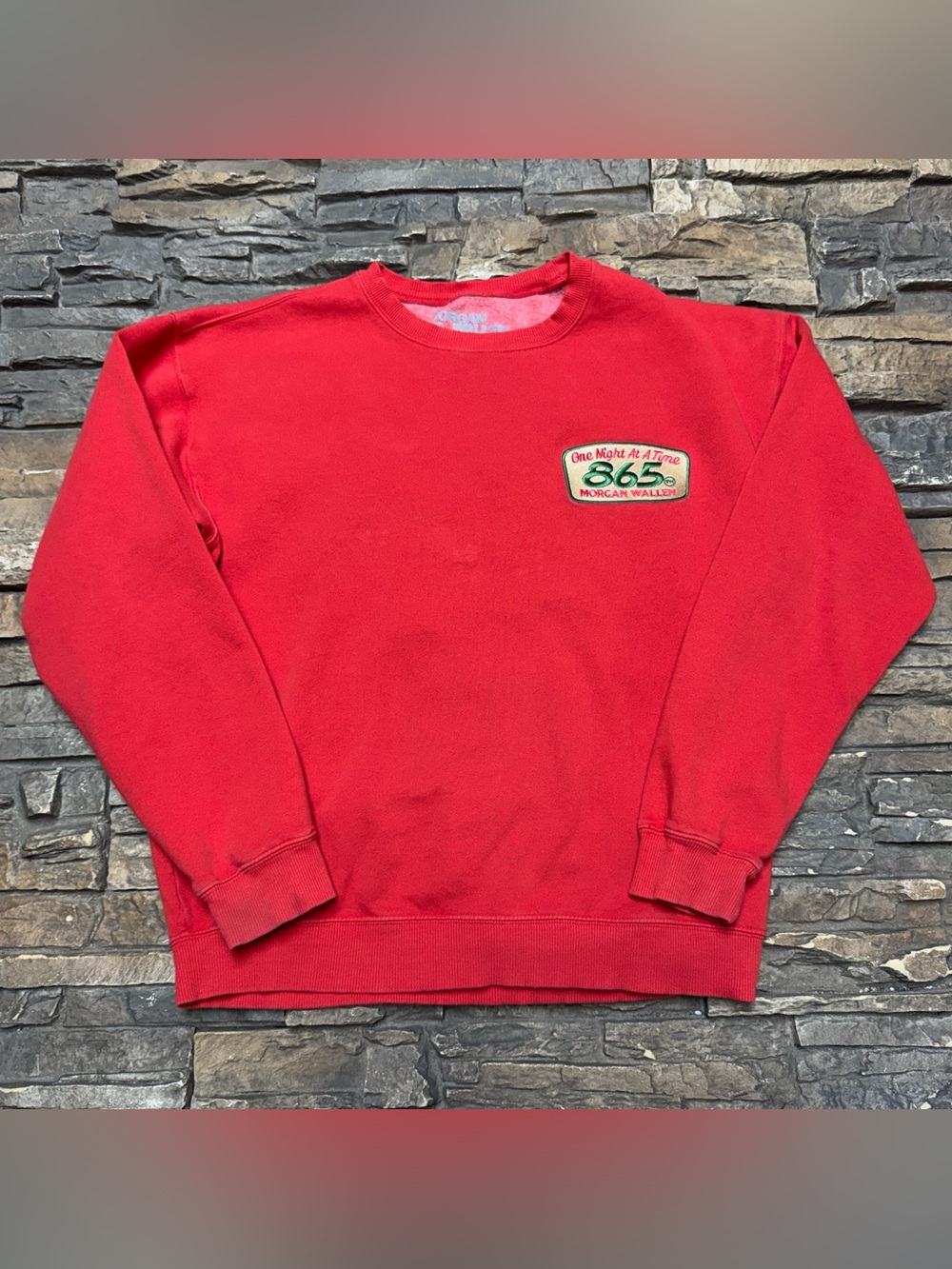 Morgan Wallen One Night At A Time 865 Sweatshirt Adult Medium Concert Tour Red